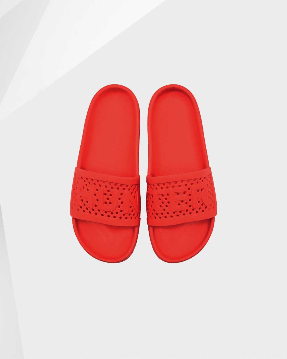 Womens Hunter Original Lightweight Moulded Slides Red | XNQFHC-183